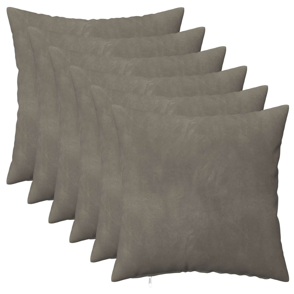 vidaXL Poszewka na poduszkę 6 pcs HEERLEN jasnoszary 50 x 50 cm Welur