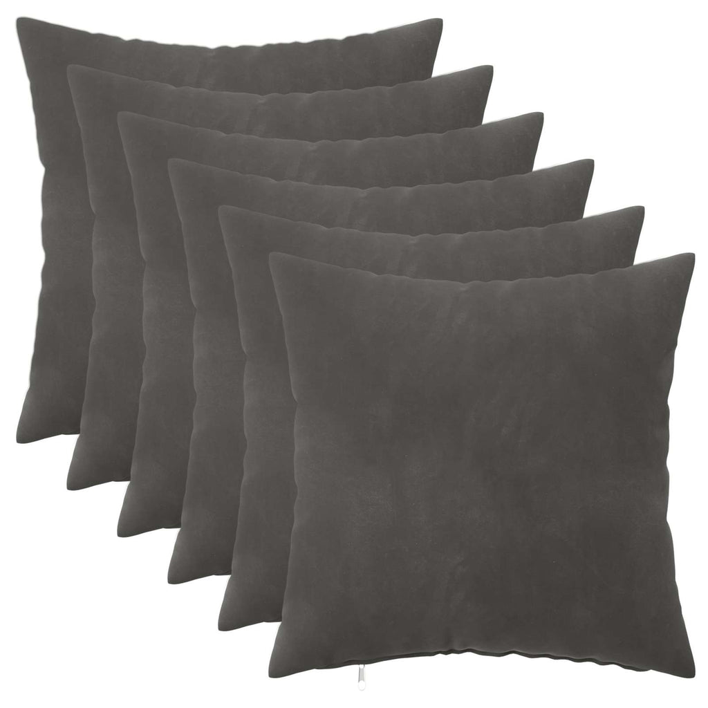 vidaXL Poszewka na poduszkę 6 pcs HEERLEN ciemnoszary 50 x 50 cm Welur