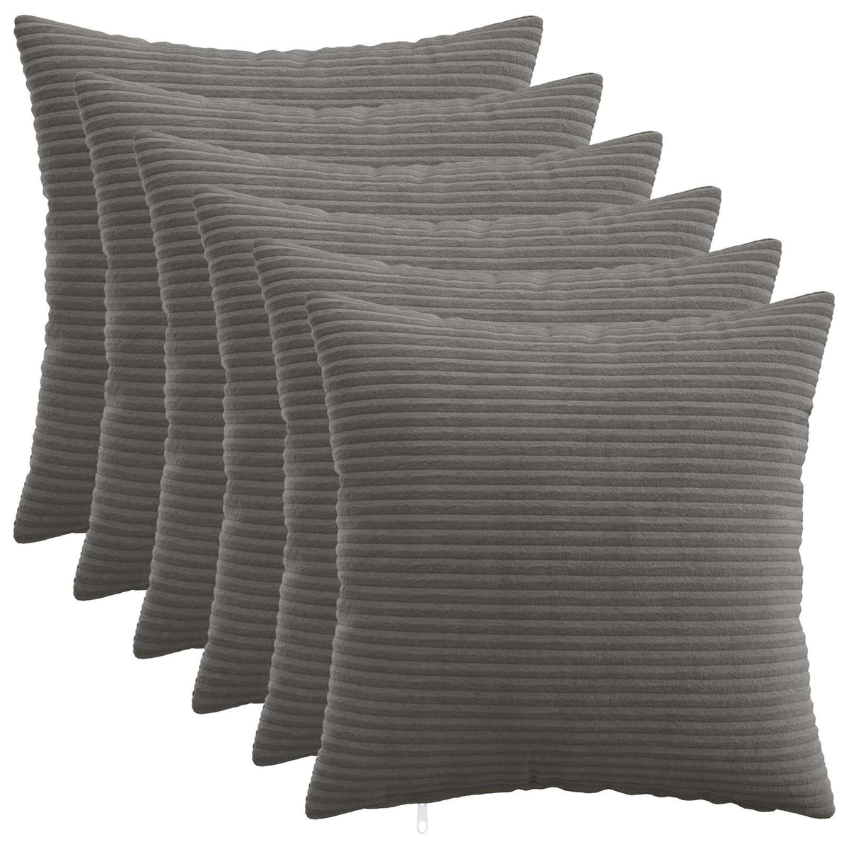 vidaXL Poszewka na poduszkę 6 pcs HEERLEN ciemnoszary 50 x 50 cm