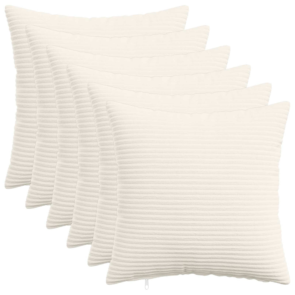 vidaXL Poszewka na poduszkę 6 pcs HEERLEN kremowy 50 x 50 cm sztruks