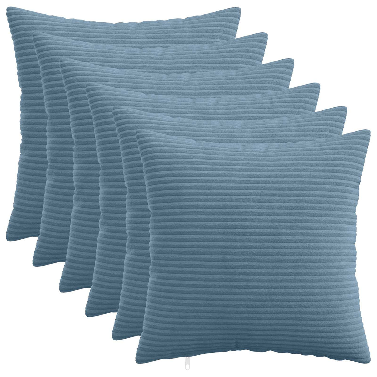 vidaXL Poszewka na poduszkę 6 pcs HEERLEN niebieski 50 x 50 cm sztruks