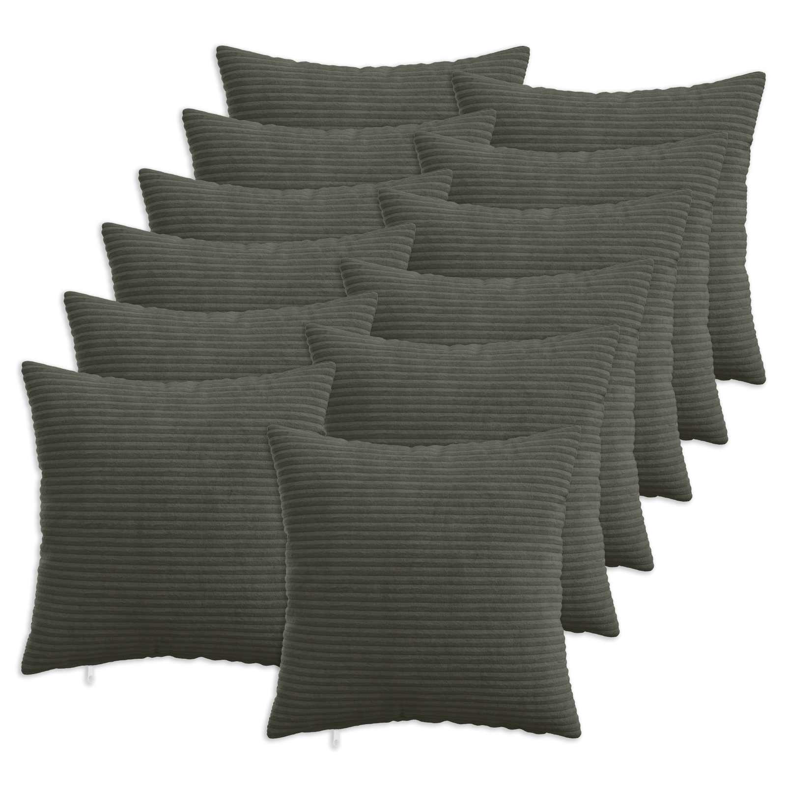 vidaXL Poszewka na poduszkę 12 pcs HEERLEN antracytowy 50 x 50 cm