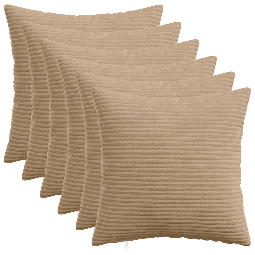 vidaXL Poszewka na poduszkę 6 pcs HEERLEN brązowy 50 x 50 cm sztruks