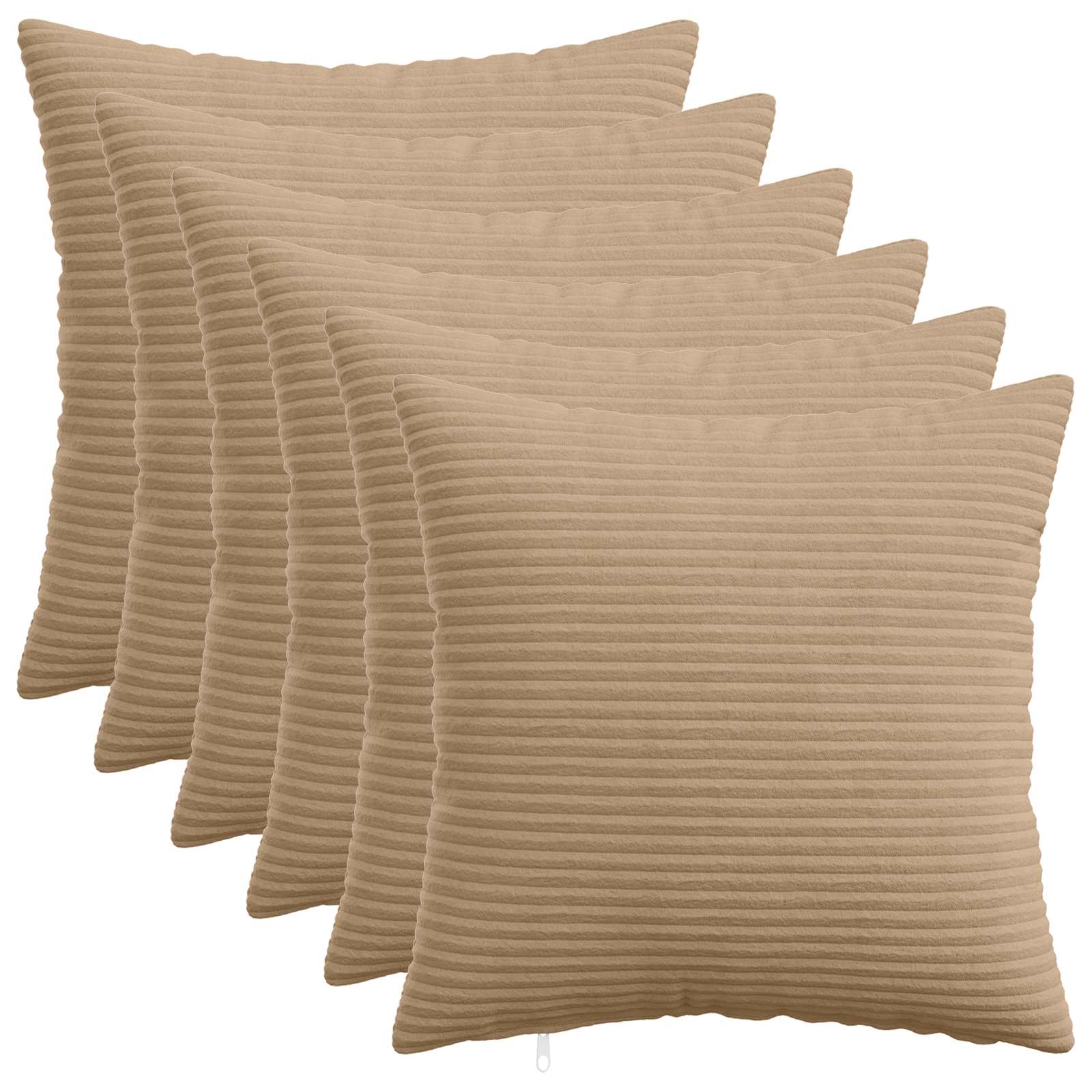 vidaXL Poszewka na poduszkę 6 pcs HEERLEN brązowy 50 x 50 cm sztruks