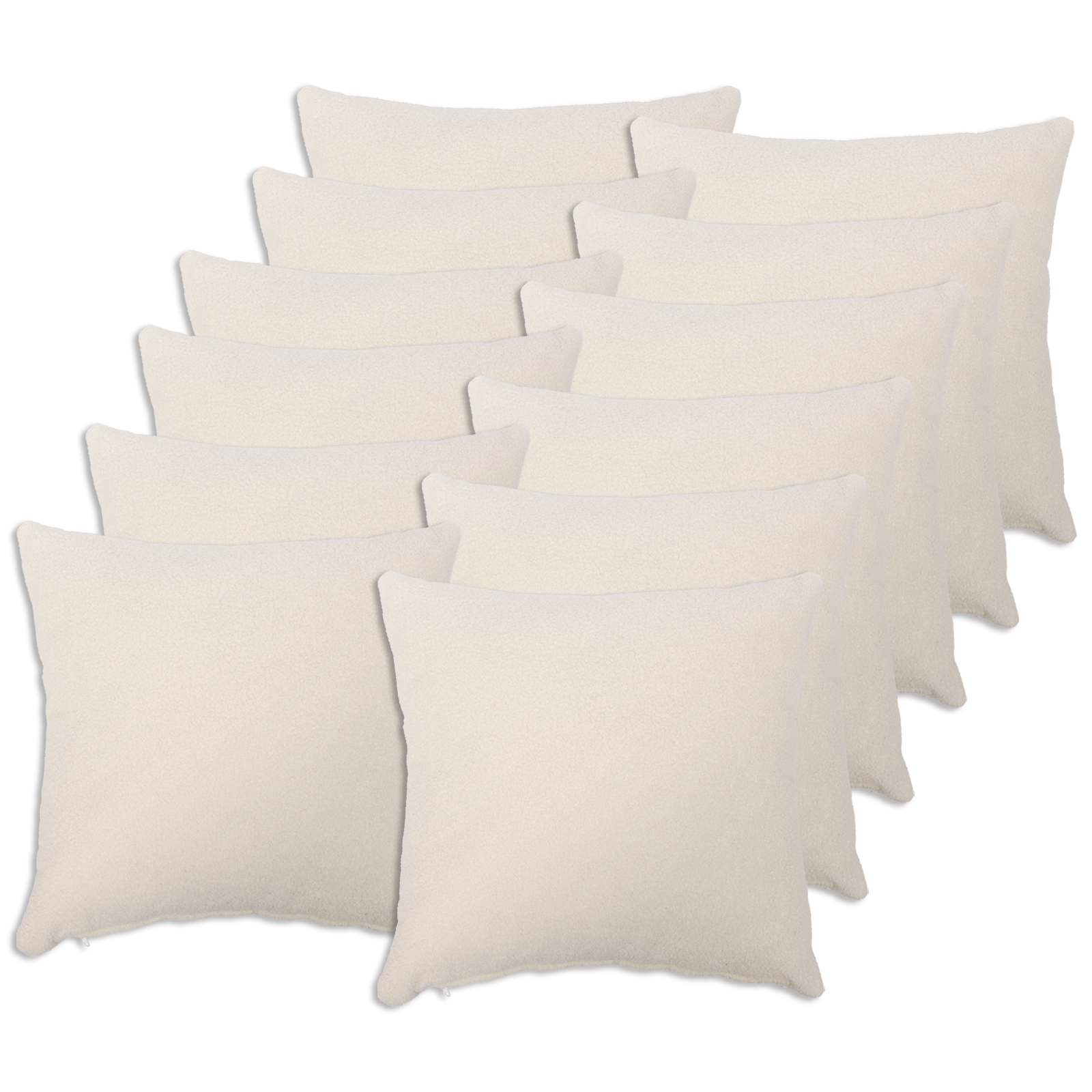vidaXL Poszewka na poduszkę 12 pcs HEERLEN kremowy 50 x 50 cm Bouclé