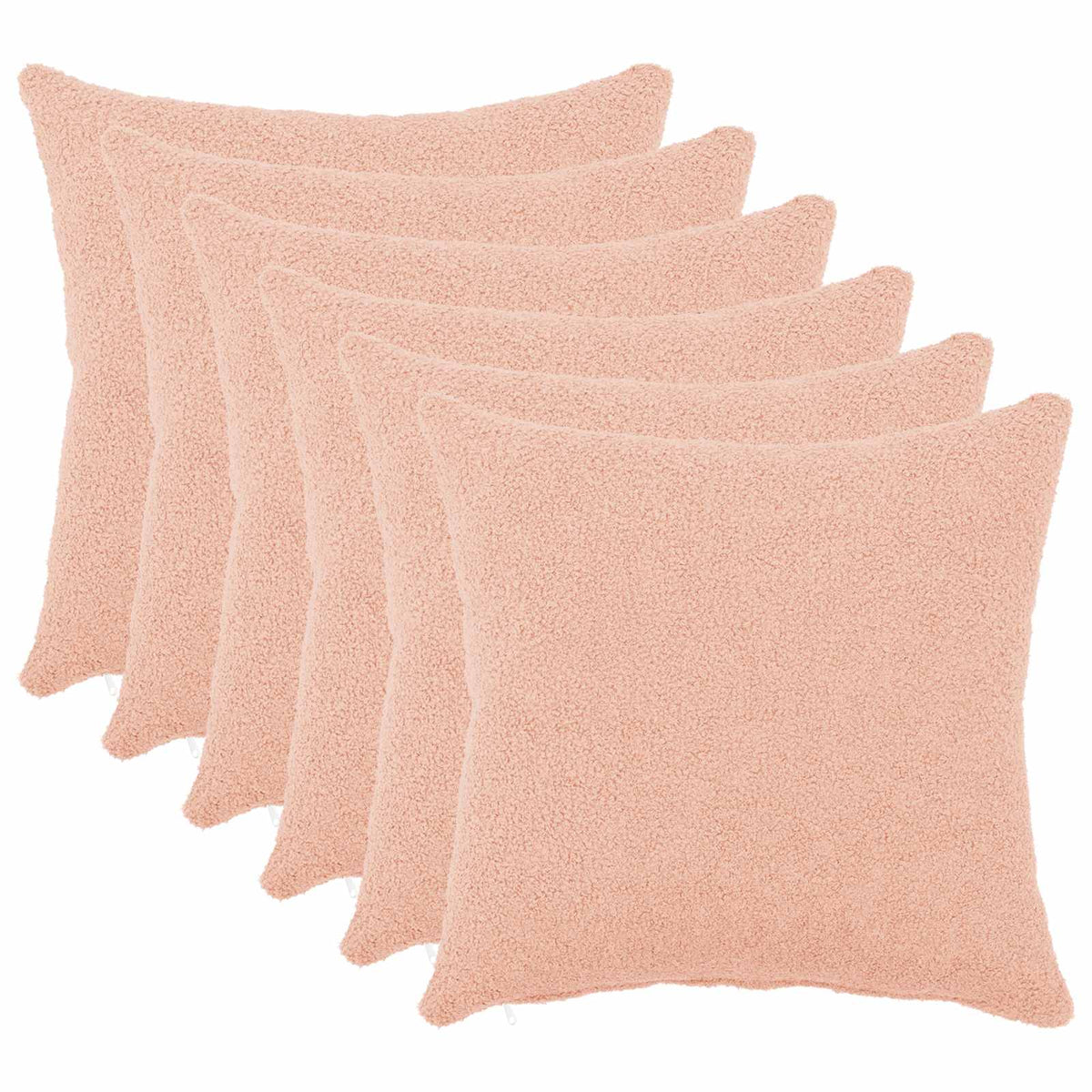vidaXL Poszewka na poduszkę 6 pcs HEERLEN różowy 50 x 50 cm Bouclé