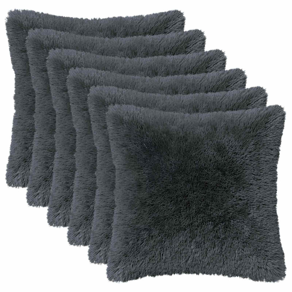 vidaXL Poszewka na poduszkę 6 pcs HEERLEN antracytowy 50 x 50 cm