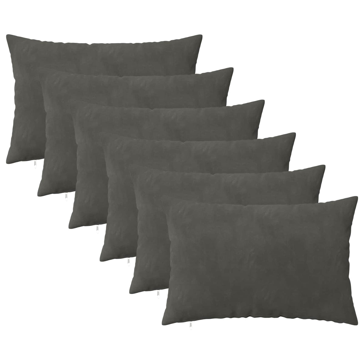 vidaXL Poszewka na poduszkę 6 pcs HEERLEN ciemnoszary 50 x 70 cm Welur