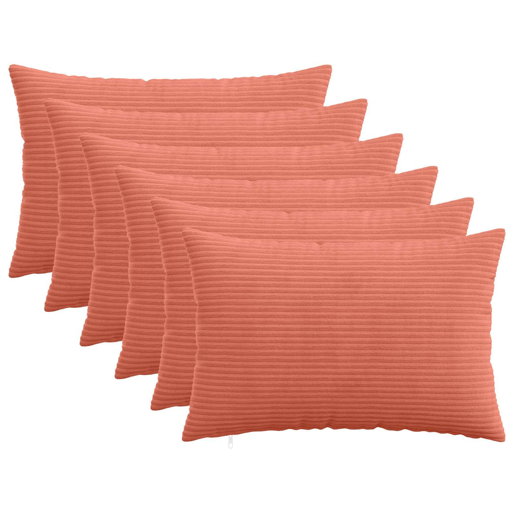 vidaXL Poszewka na poduszkę 6 pcs HEERLEN Czerwono-pomarańczowy
