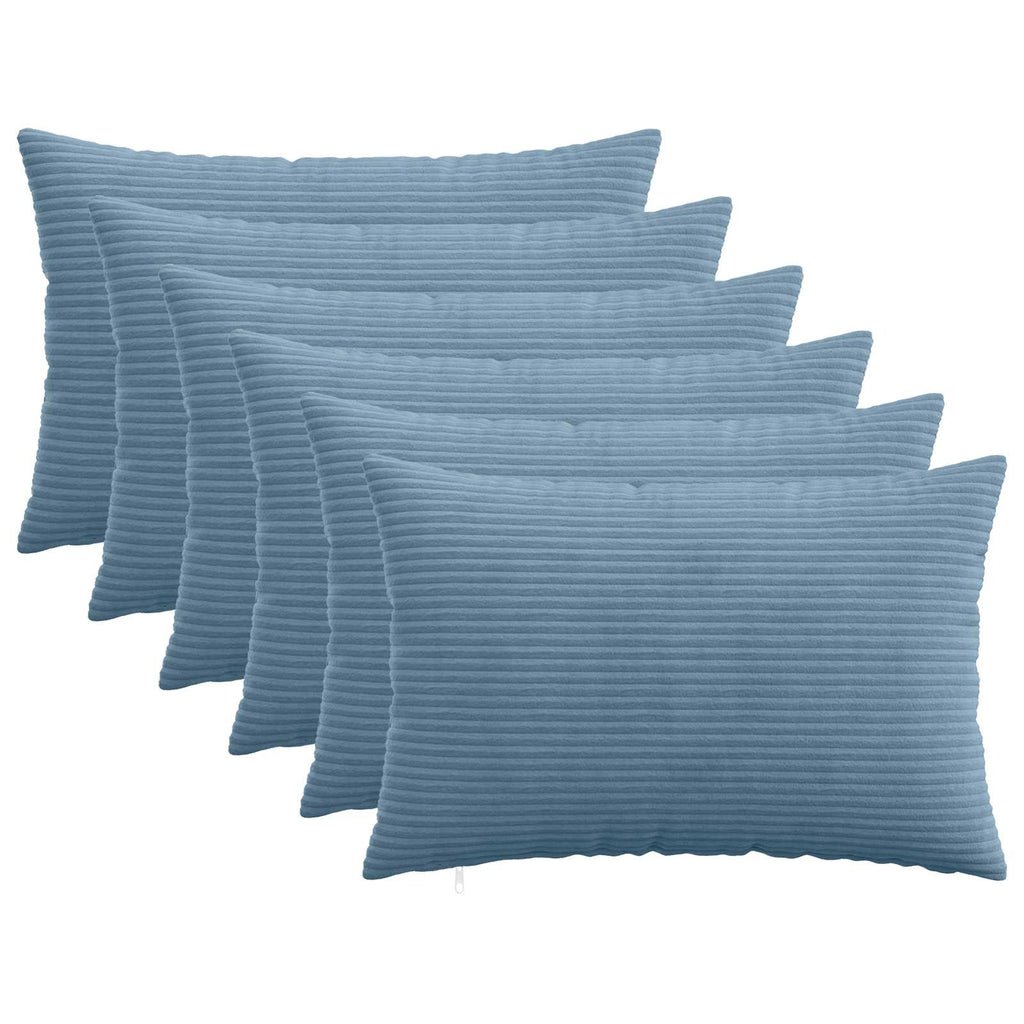 vidaXL Poszewka na poduszkę 6 pcs HEERLEN niebieski 50 x 70 cm sztruks
