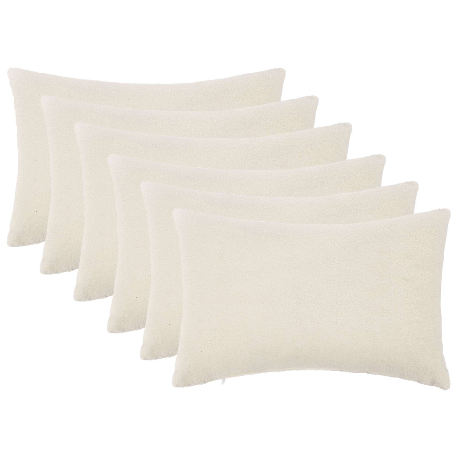 vidaXL Poszewka na poduszkę 6 pcs HEERLEN kremowy 50 x 70 cm Bouclé