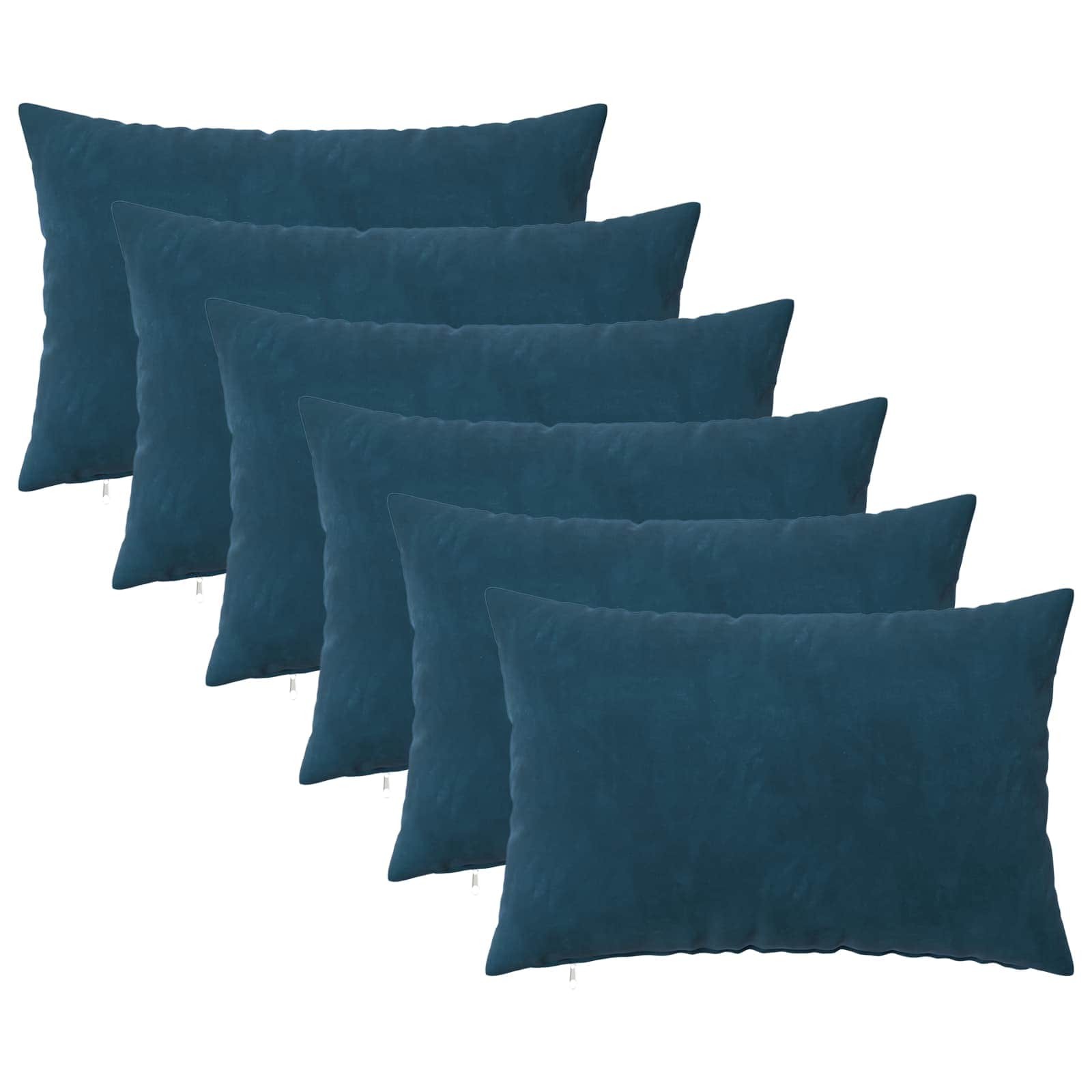 vidaXL Poszewka na poduszkę 6 pcs HEERLEN niebieski 50 x 75 cm Welur