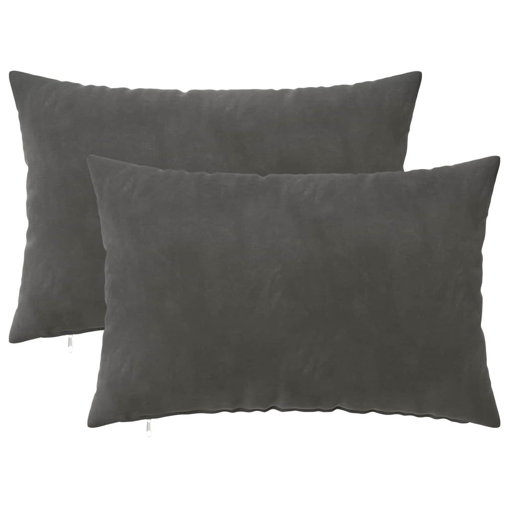vidaXL Poszewka na poduszkę 2 pcs HEERLEN ciemnoszary 50 x 75 cm Welur