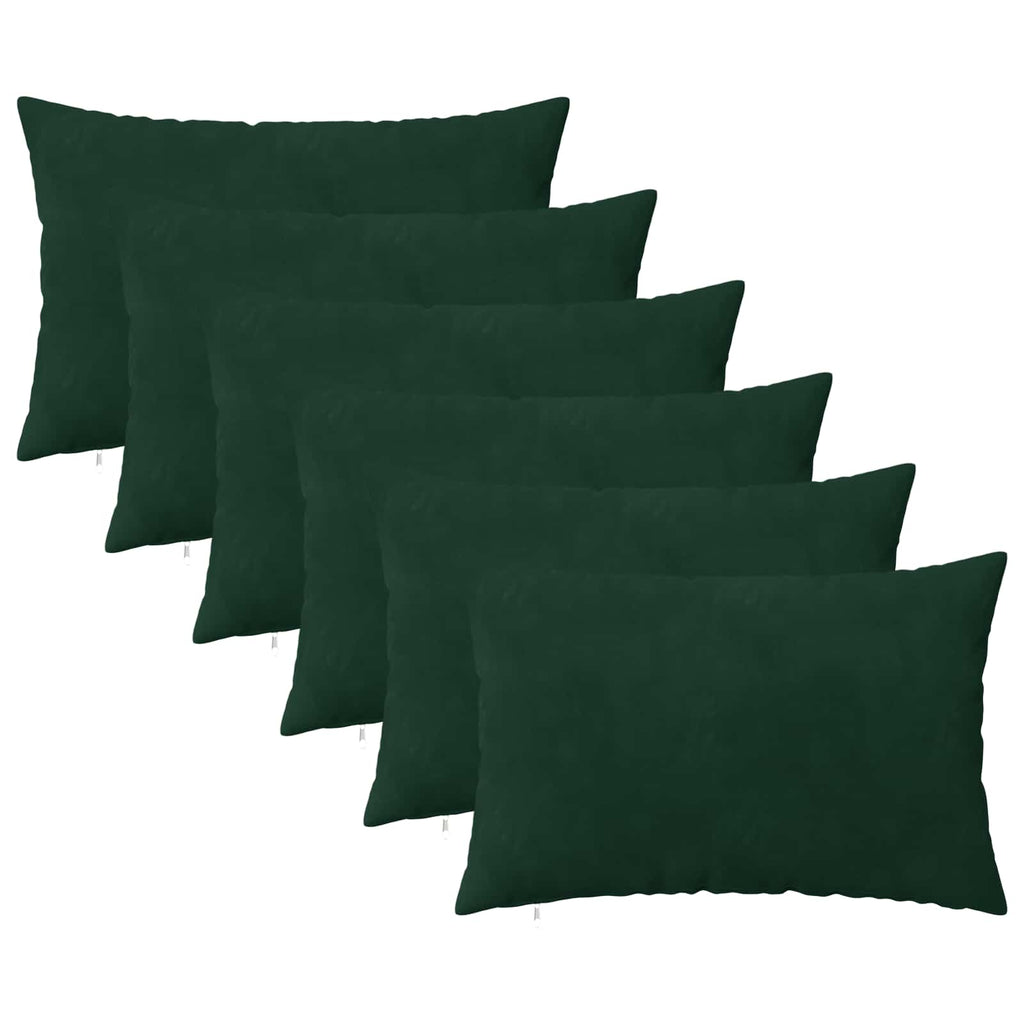vidaXL Poszewka na poduszkę 6 pcs HEERLEN Ciemnozielony 50 x 75 cm