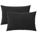 vidaXL Poszewka na poduszkę 2 pcs HEERLEN Czarny 50 x 75 cm Welur