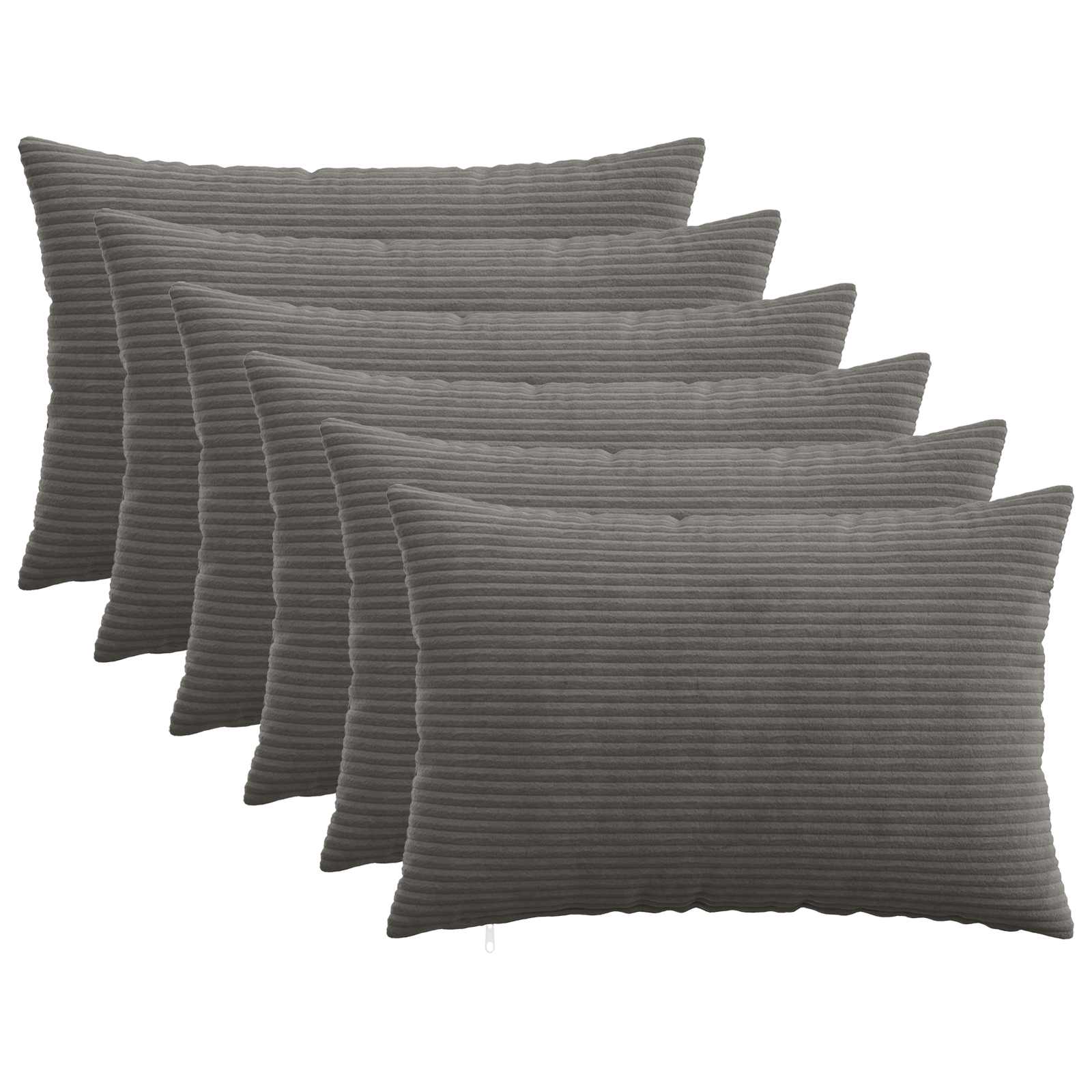 vidaXL Poszewka na poduszkę 6 pcs HEERLEN ciemnoszary 50 x 75 cm