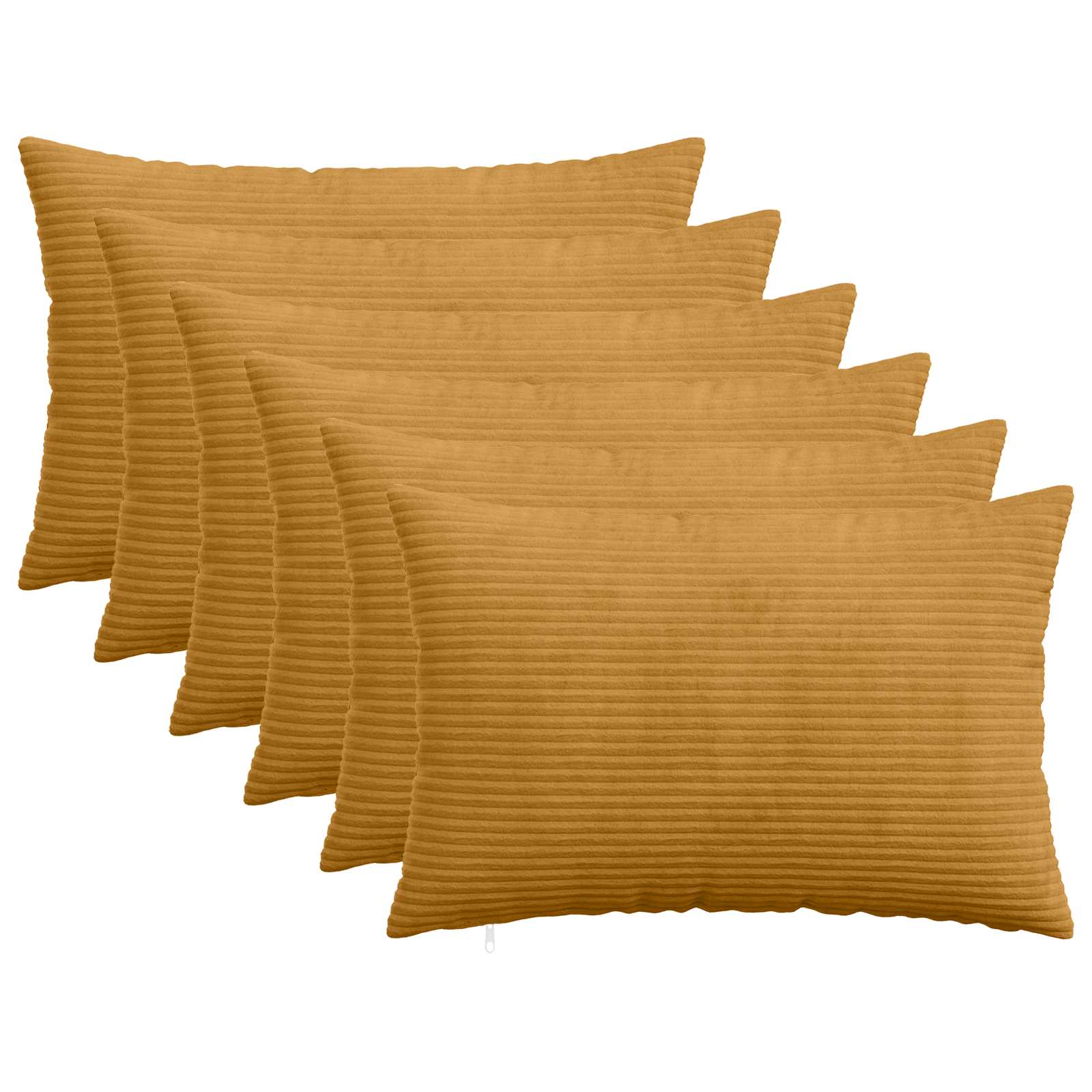 vidaXL Poszewka na poduszkę 6 pcs HEERLEN żółty 50 x 75 cm sztruks