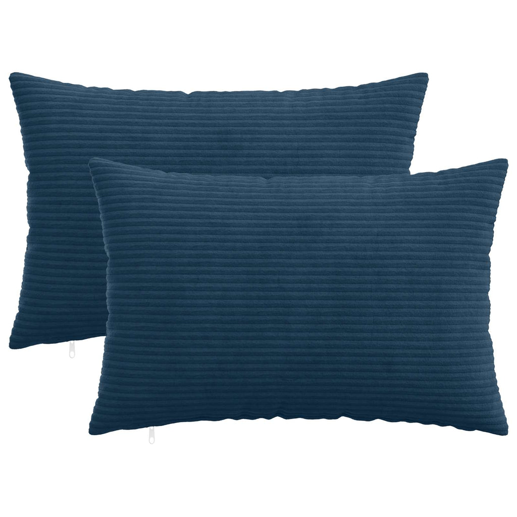 vidaXL Poszewka na poduszkę 2 pcs HEERLEN Granatowy 50 x 75 cm sztruks