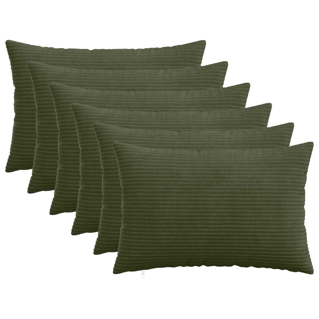 vidaXL Poszewka na poduszkę 6 pcs HEERLEN zielony 50 x 75 cm sztruks