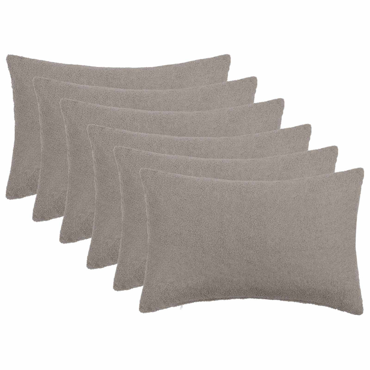 vidaXL Poszewka na poduszkę 6 pcs HEERLEN jasnoszary 50 x 75 cm Bouclé