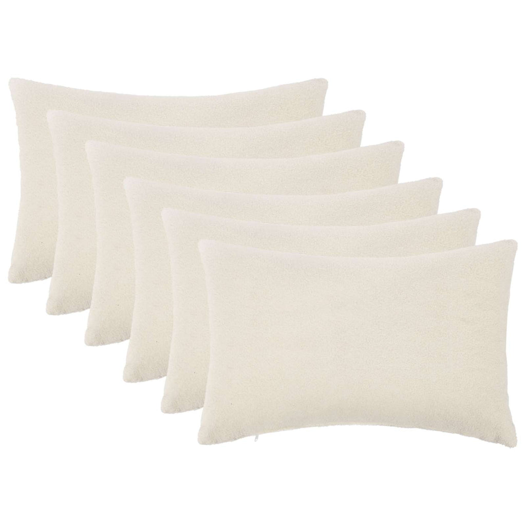 vidaXL Poszewka na poduszkę 6 pcs HEERLEN kremowy 50 x 75 cm Bouclé