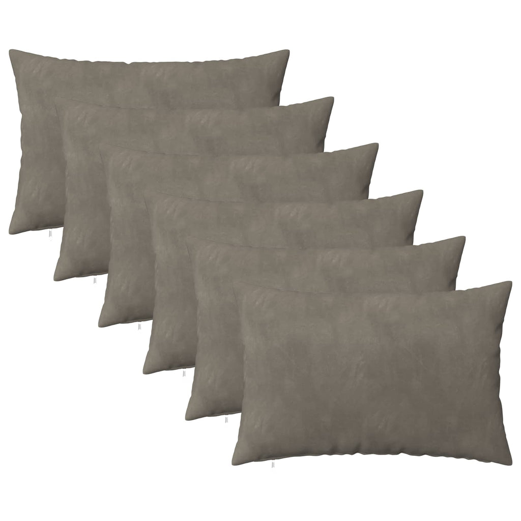 vidaXL Poszewka na poduszkę 6 pcs HEERLEN jasnoszary 50 x 80 cm Welur