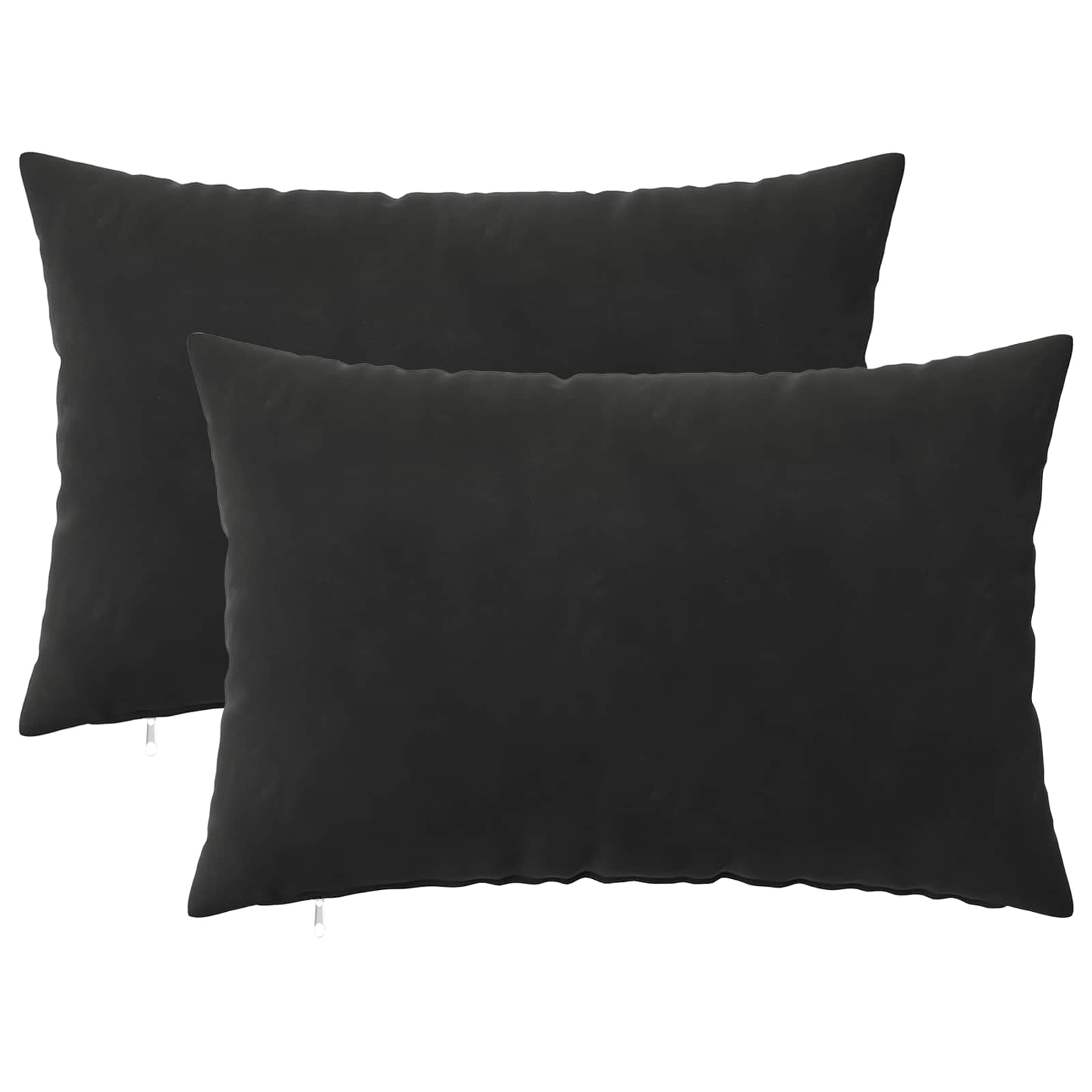 vidaXL Poszewka na poduszkę 2 pcs HEERLEN Czarny 50 x 80 cm Welur