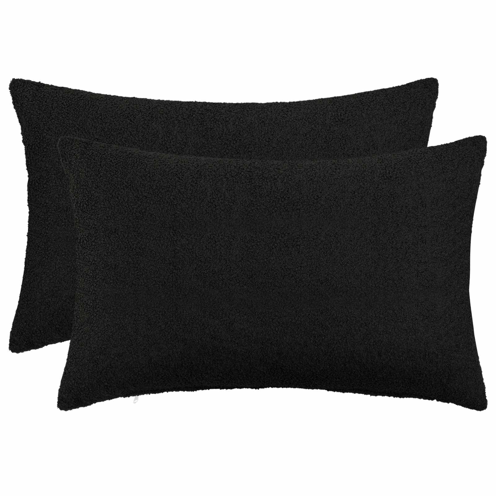 vidaXL Poszewka na poduszkę 2 pcs HEERLEN Czarny 50 x 80 cm Bouclé