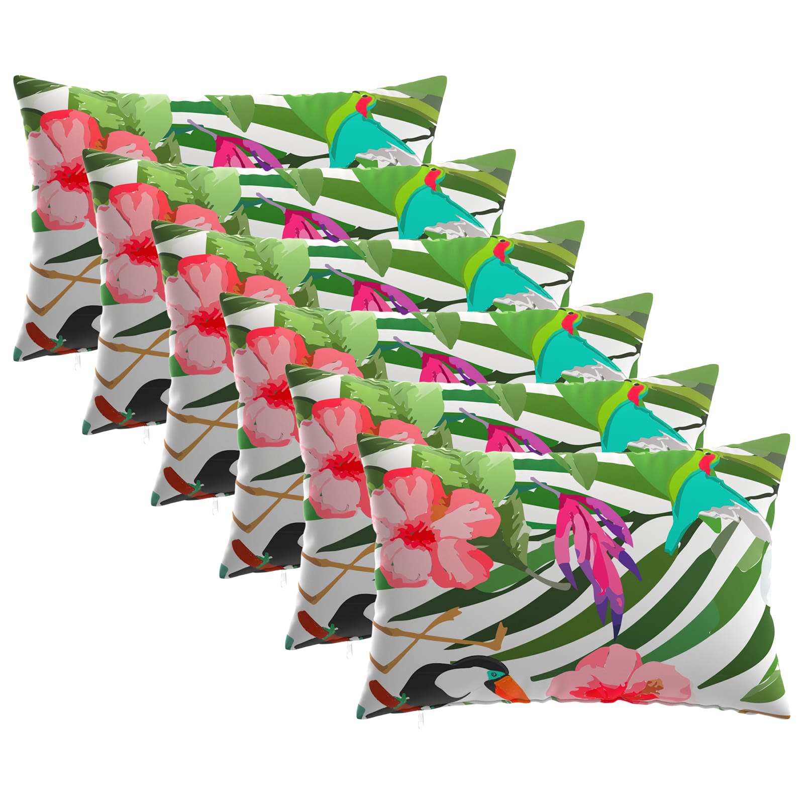 vidaXL Poszewka na poduszkę 6 pcs HEERLEN Czarny 50 x 80 cm Poliester