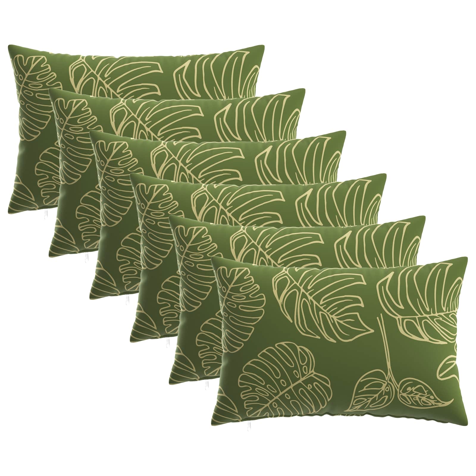 vidaXL Poszewka na poduszkę 6 pcs HEERLEN Wzór liścia 50 x 80 cm
