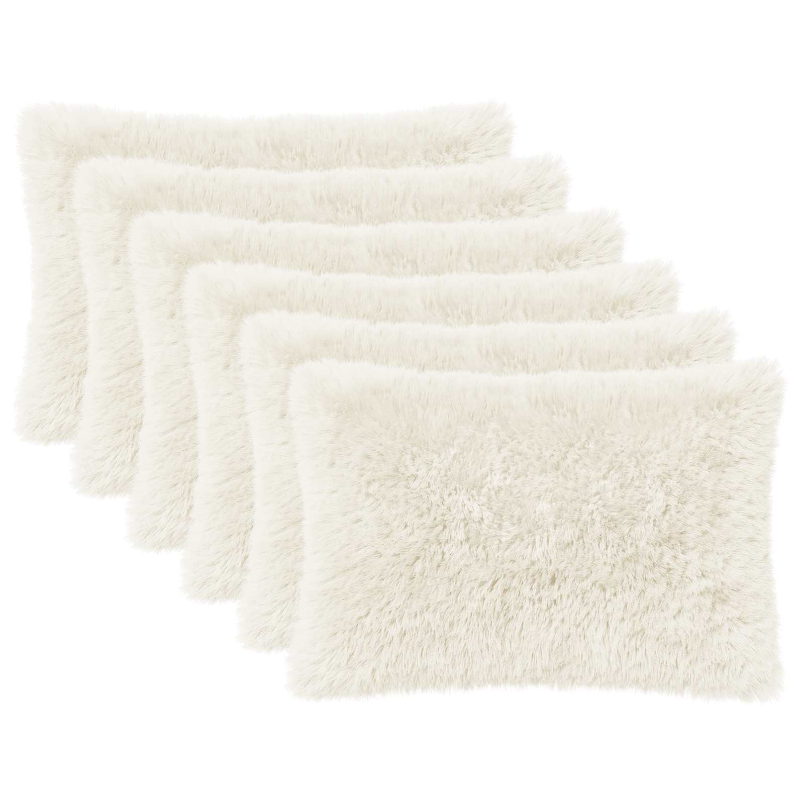 vidaXL Poszewka na poduszkę 6 pcs HEERLEN Biały 50 x 80 cm Fleece PV