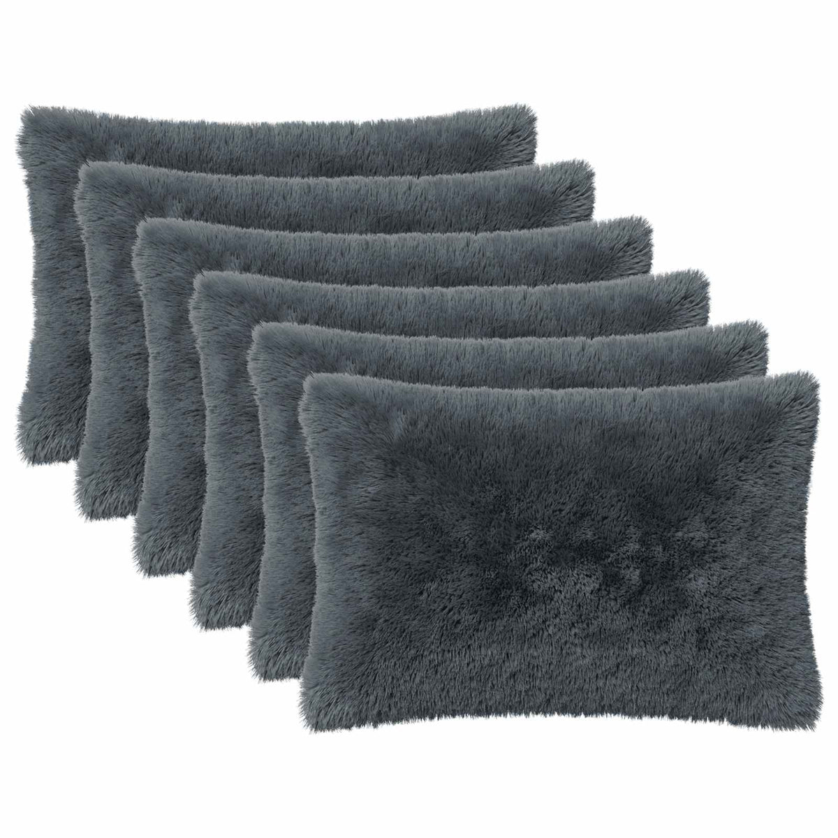 vidaXL Poszewka na poduszkę 6 pcs HEERLEN antracytowy 50 x 80 cm