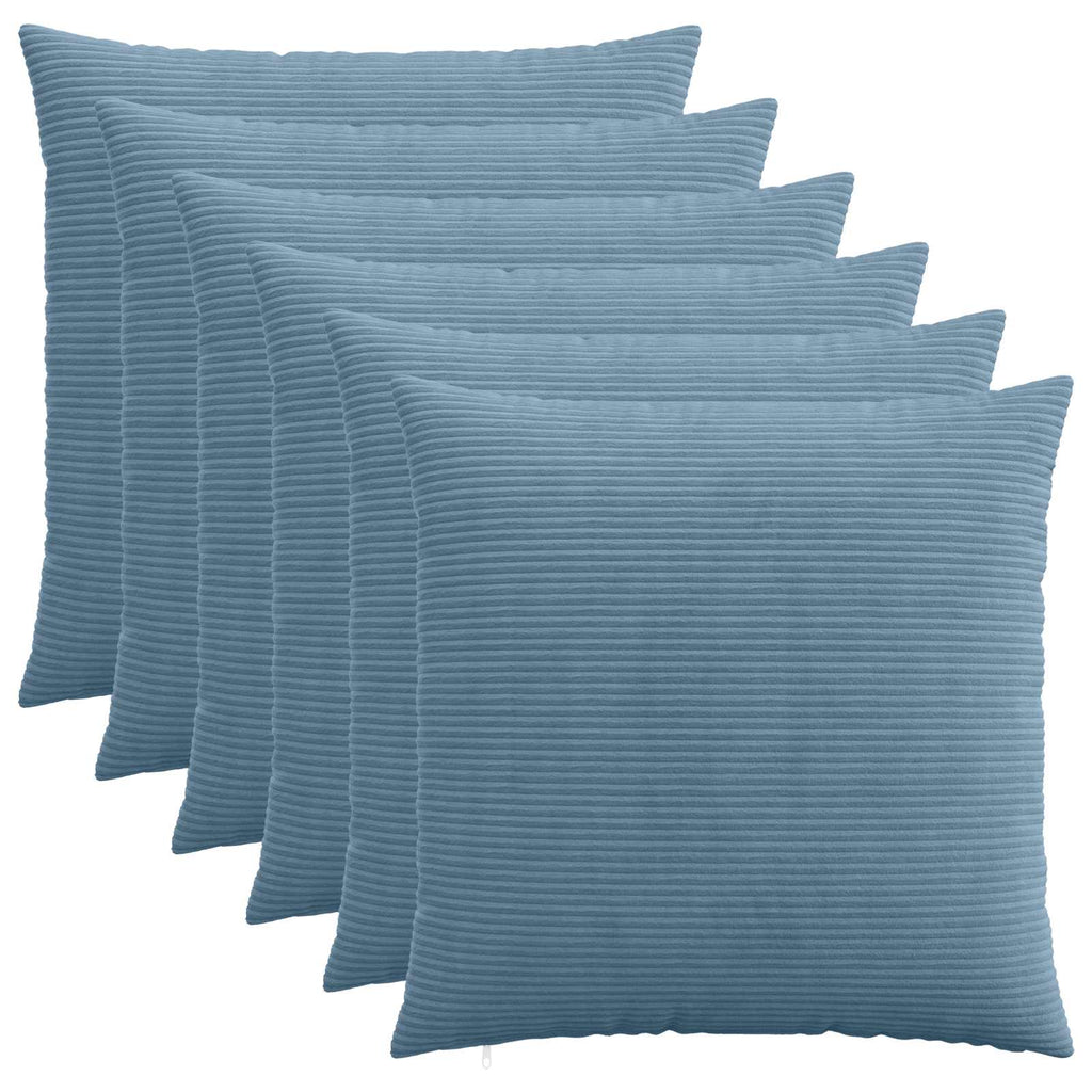 vidaXL Poszewka na poduszkę 6 pcs HEERLEN niebieski 55 x 55 cm sztruks
