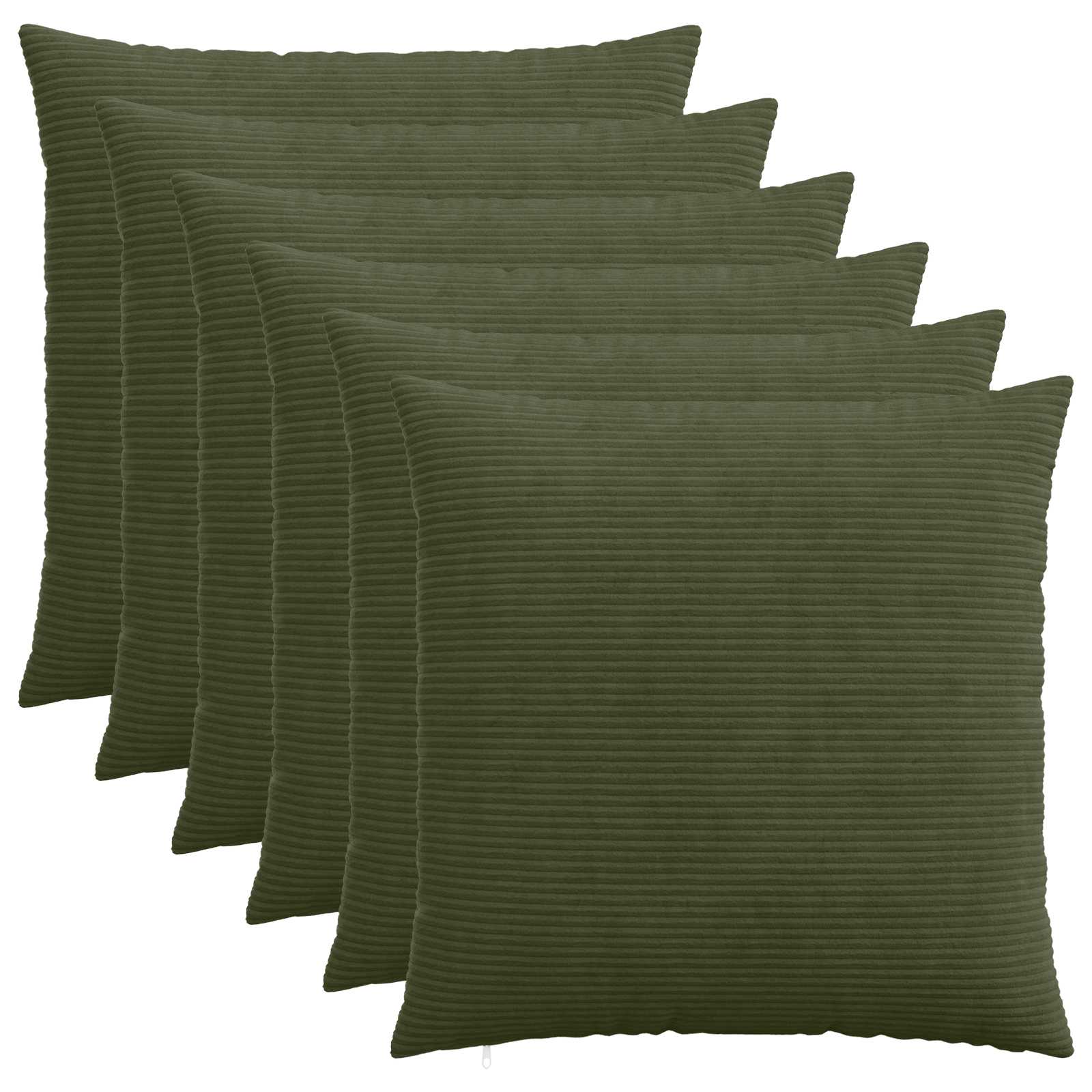 vidaXL Poszewka na poduszkę 6 pcs HEERLEN zielony 55 x 55 cm sztruks