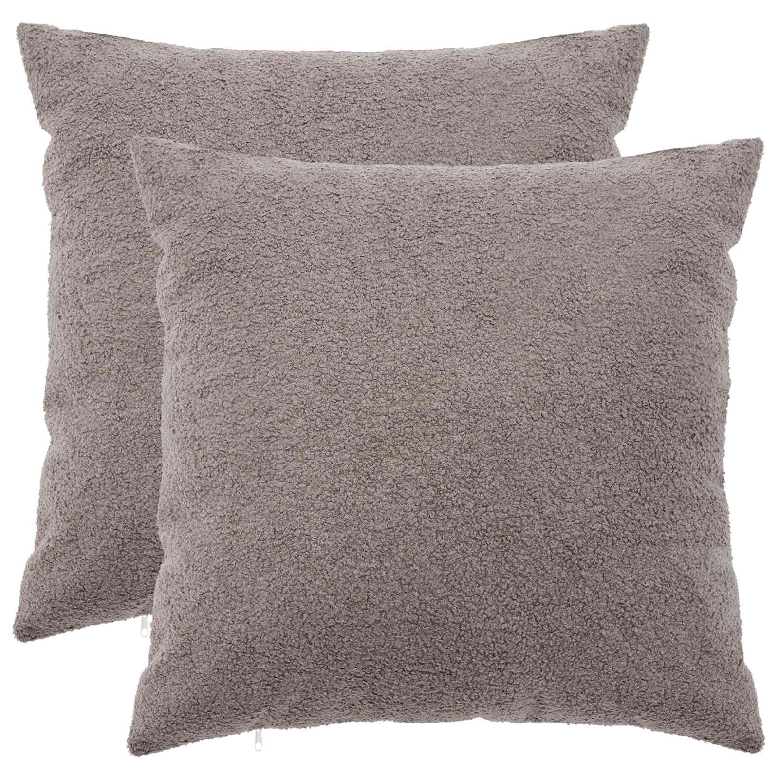 vidaXL Poszewka na poduszkę 2 pcs HEERLEN jasnoszary 55 x 55 cm Bouclé