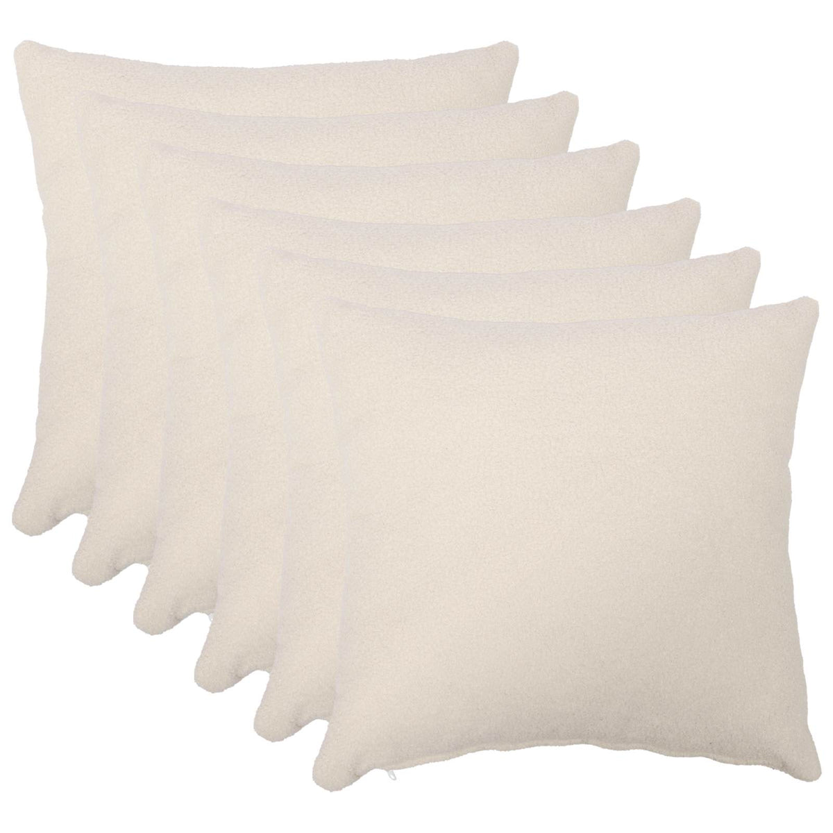 vidaXL Poszewka na poduszkę 6 pcs HEERLEN kremowy 55 x 55 cm Bouclé