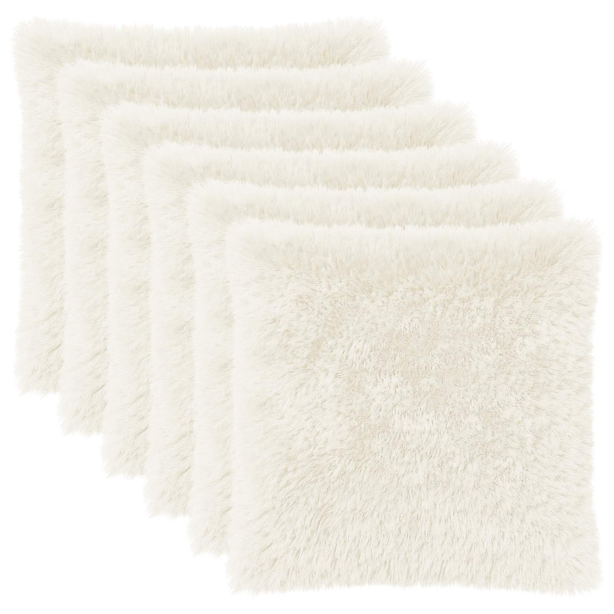vidaXL Poszewka na poduszkę 6 pcs HEERLEN Biały 55 x 55 cm Fleece PV