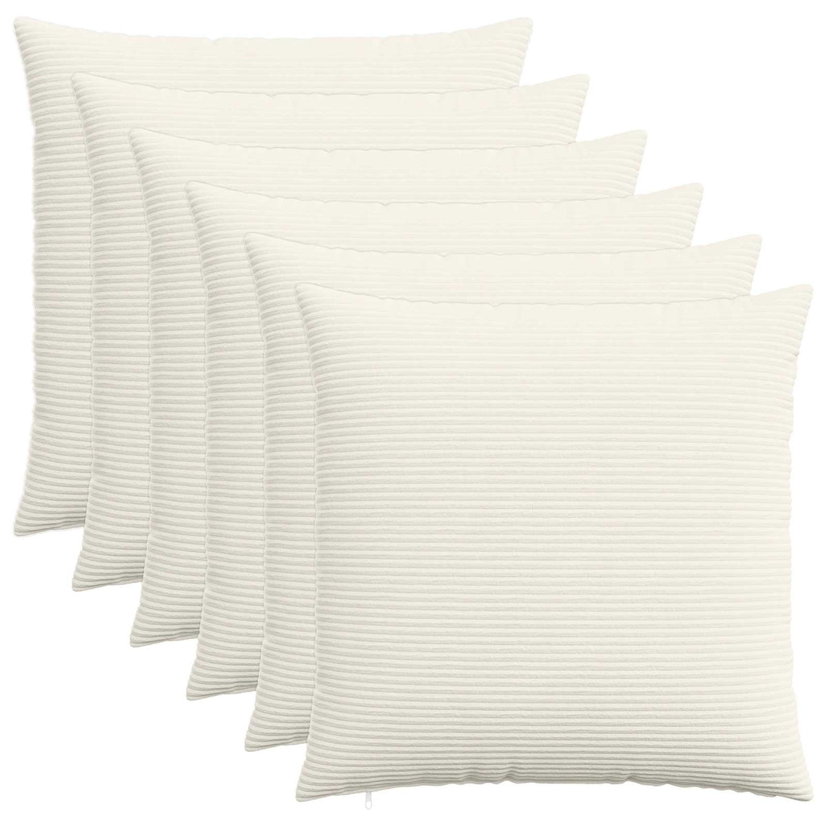 vidaXL Poszewka na poduszkę 6 pcs HEERLEN kremowy 60 x 60 cm sztruks