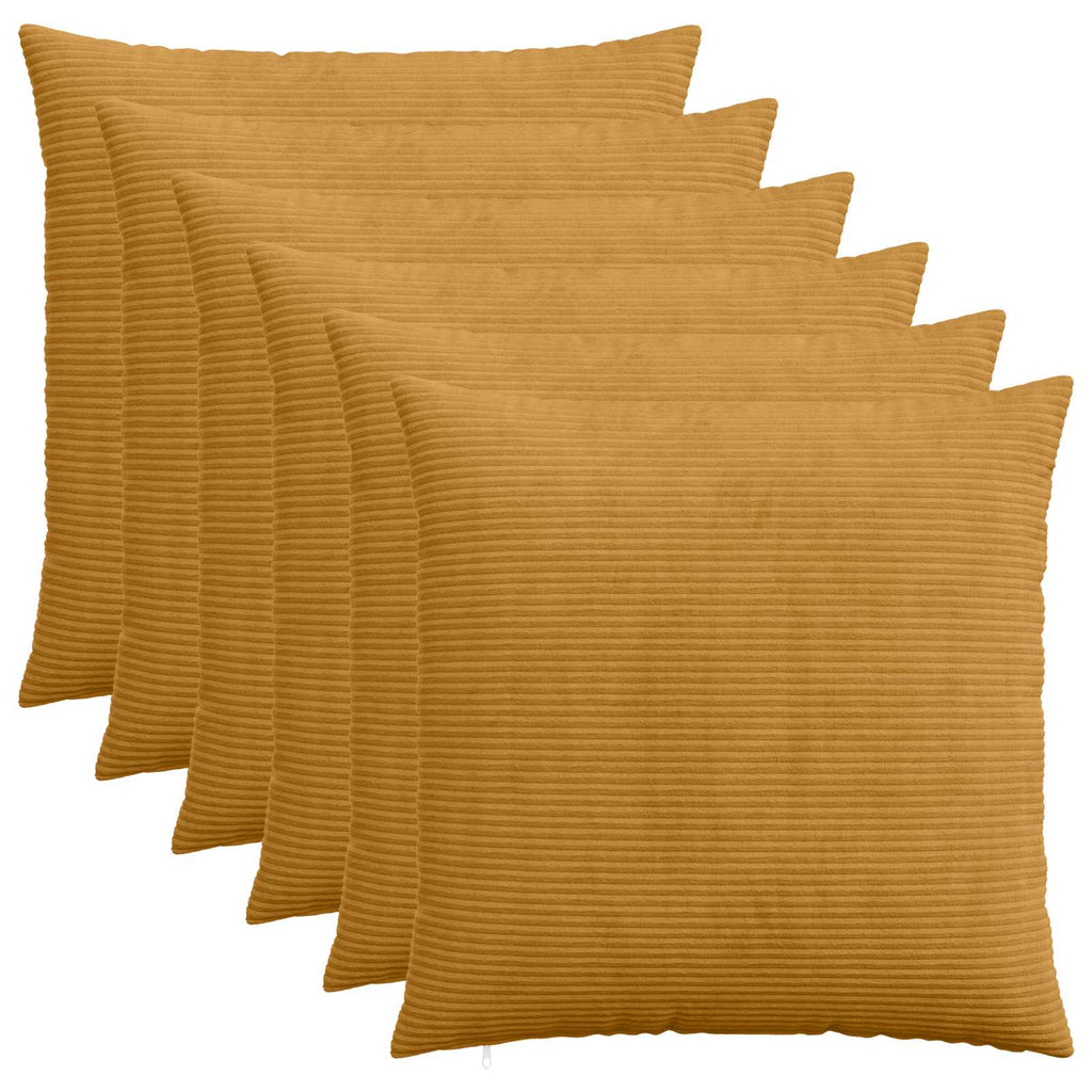 vidaXL Poszewka na poduszkę 6 pcs HEERLEN żółty 60 x 60 cm sztruks