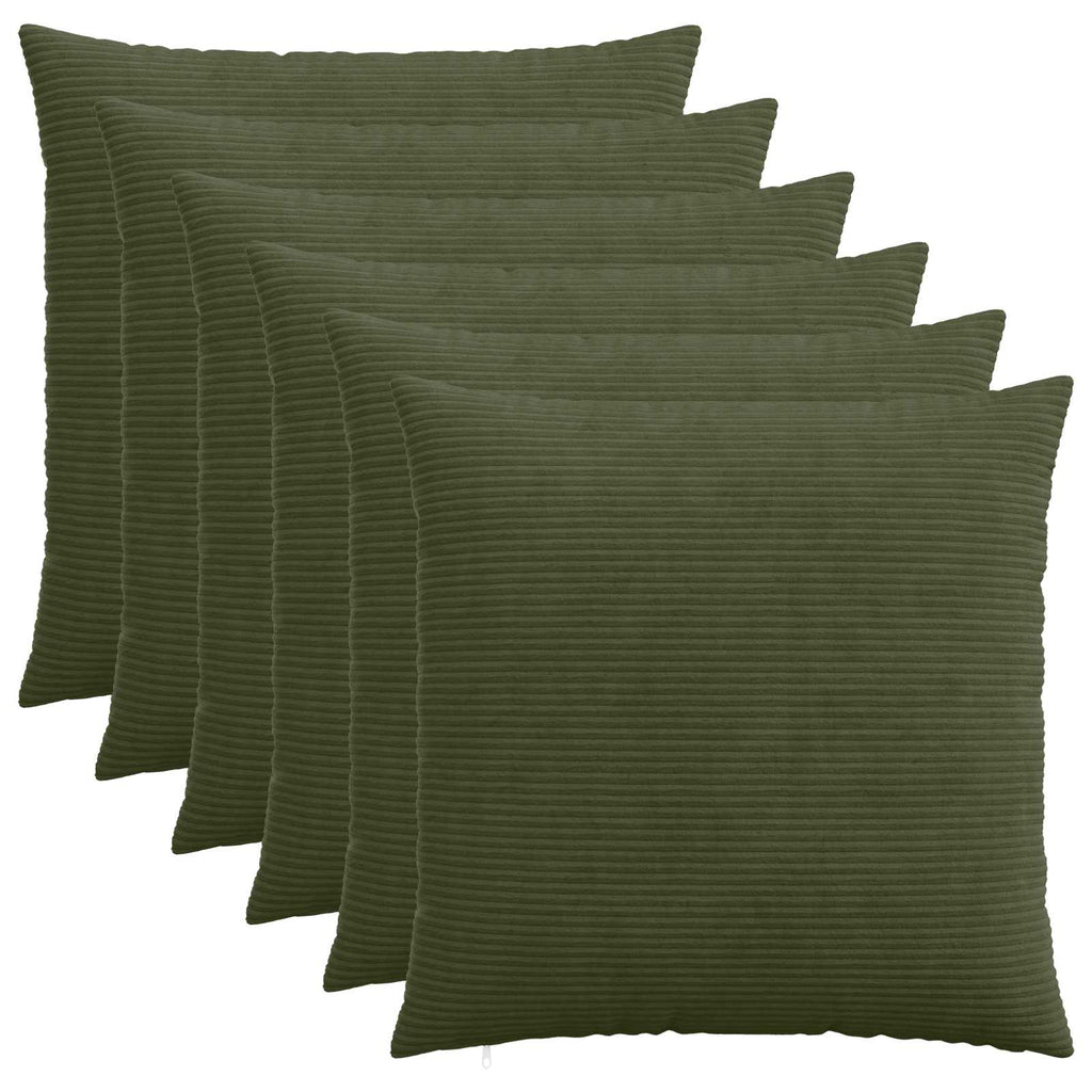 vidaXL Poszewka na poduszkę 6 pcs HEERLEN zielony 60 x 60 cm sztruks