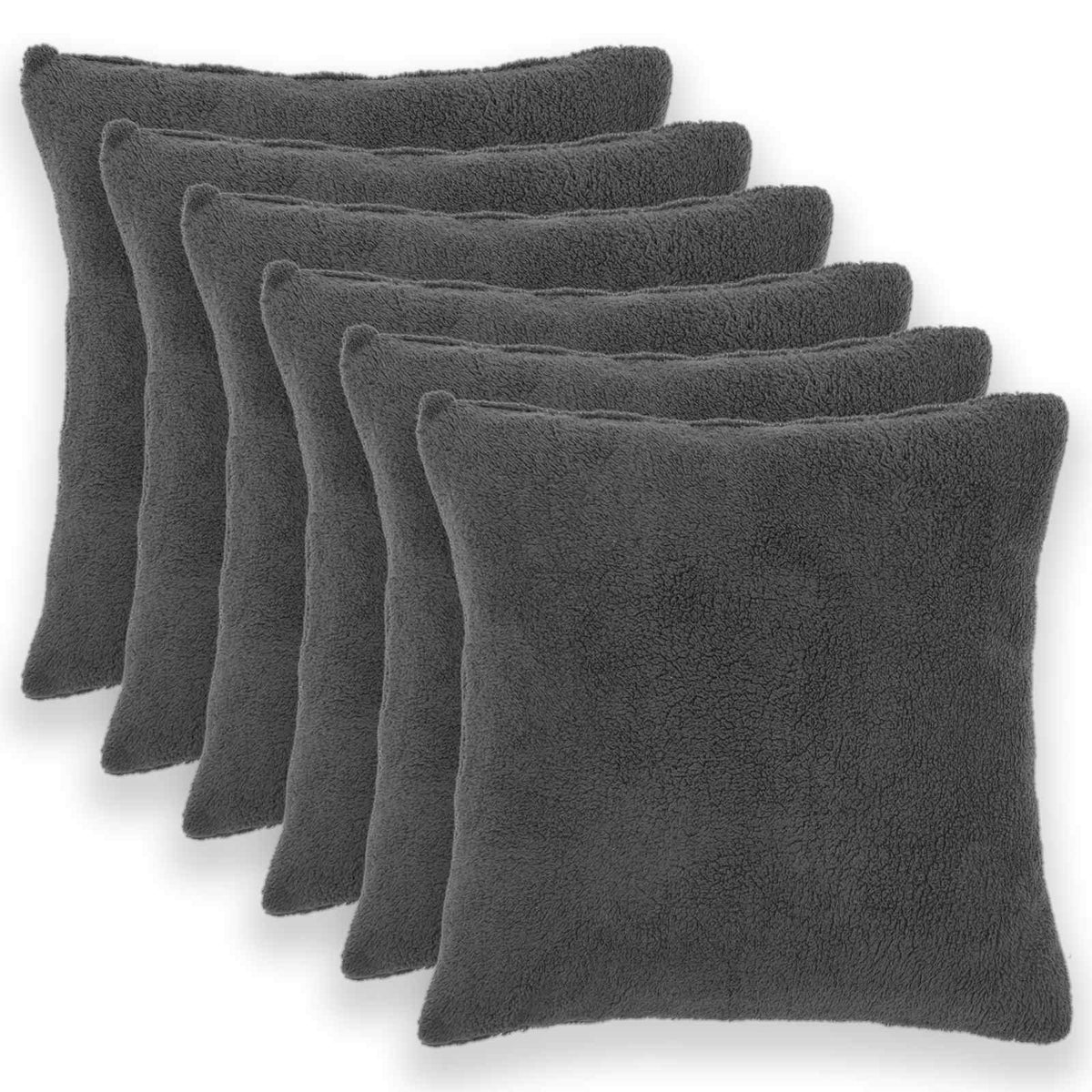 vidaXL Poszewka na poduszkę 6 pcs HEERLEN ciemnoszary 60 x 60 cm