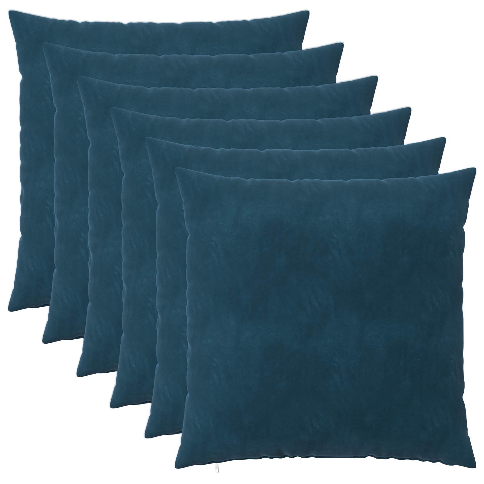 vidaXL Poszewka na poduszkę 6 pcs HEERLEN niebieski 65 x 65 cm Welur