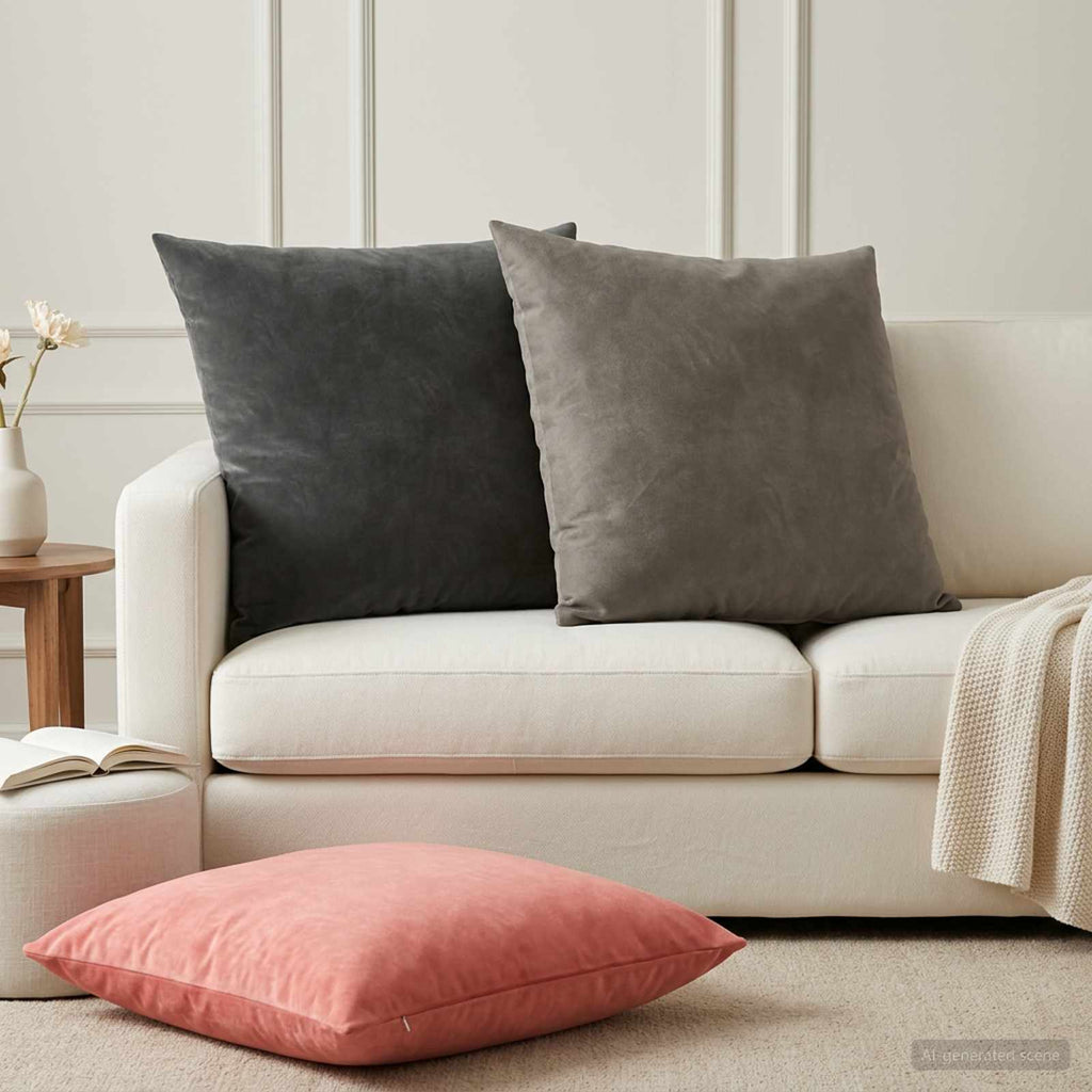 vidaXL Poszewka na poduszkę 2 pcs HEERLEN jasnoszary 80 x 80 cm Welur