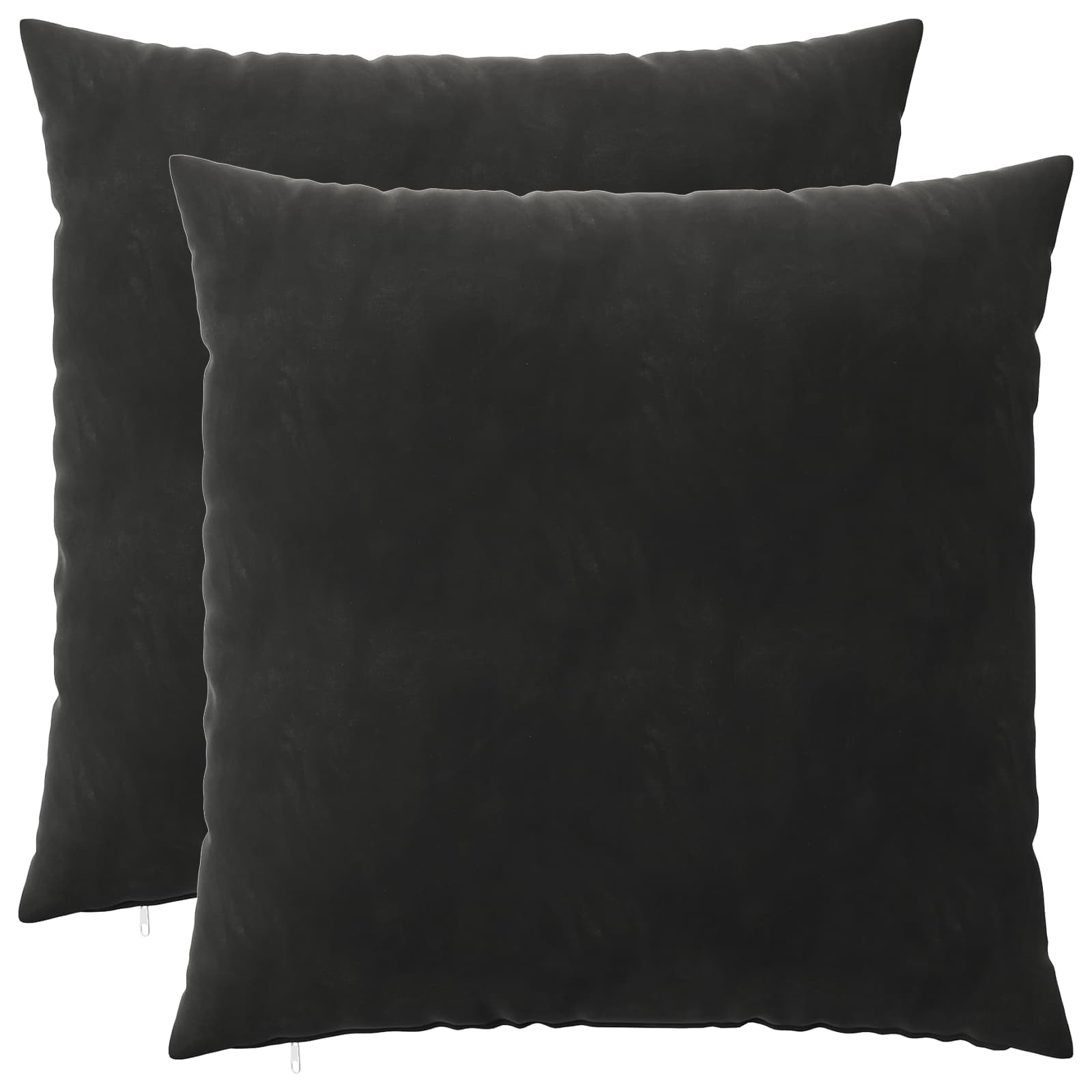 vidaXL Poszewka na poduszkę 2 pcs HEERLEN Czarny 65 x 65 cm Welur