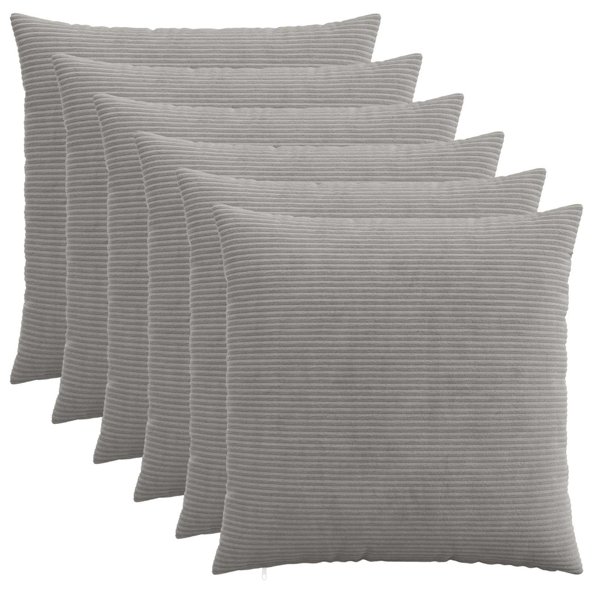 vidaXL Poszewka na poduszkę 6 pcs HEERLEN jasnoszary 65 x 65 cm