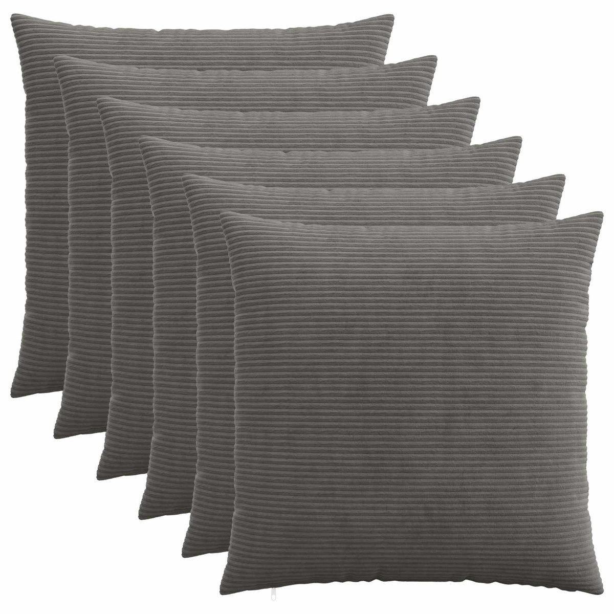 vidaXL Poszewka na poduszkę 6 pcs HEERLEN ciemnoszary 65 x 65 cm