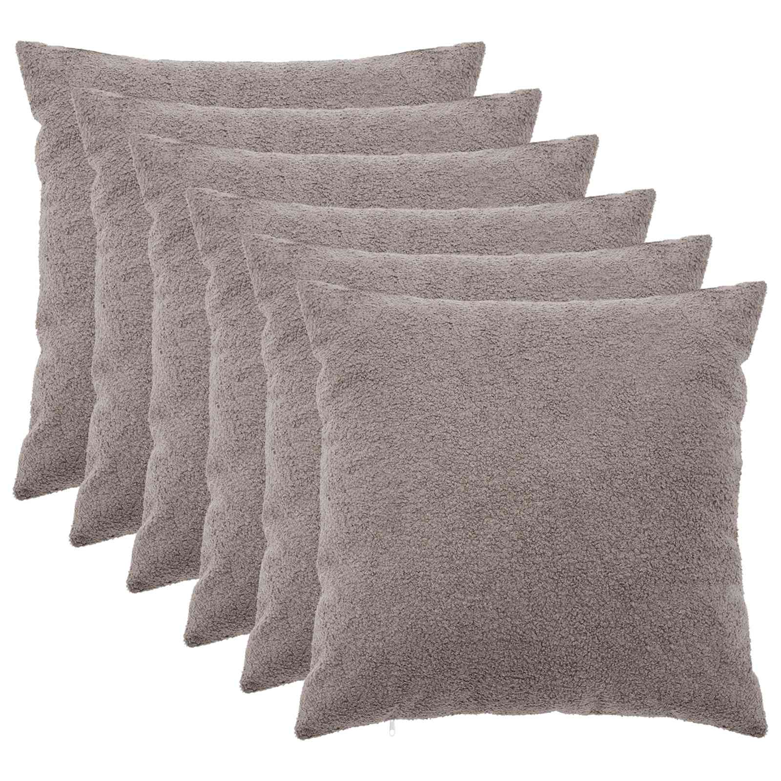 vidaXL Poszewka na poduszkę 6 pcs HEERLEN jasnoszary 65 x 65 cm Bouclé