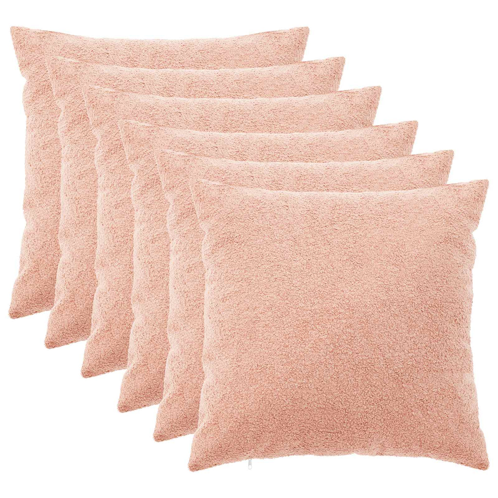 vidaXL Poszewka na poduszkę 6 pcs HEERLEN różowy 65 x 65 cm Bouclé