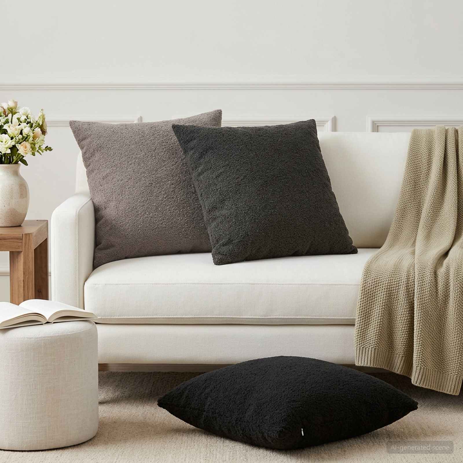 vidaXL Poszewka na poduszkę 6 pcs HEERLEN ciemnoszary 65 x 65 cm
