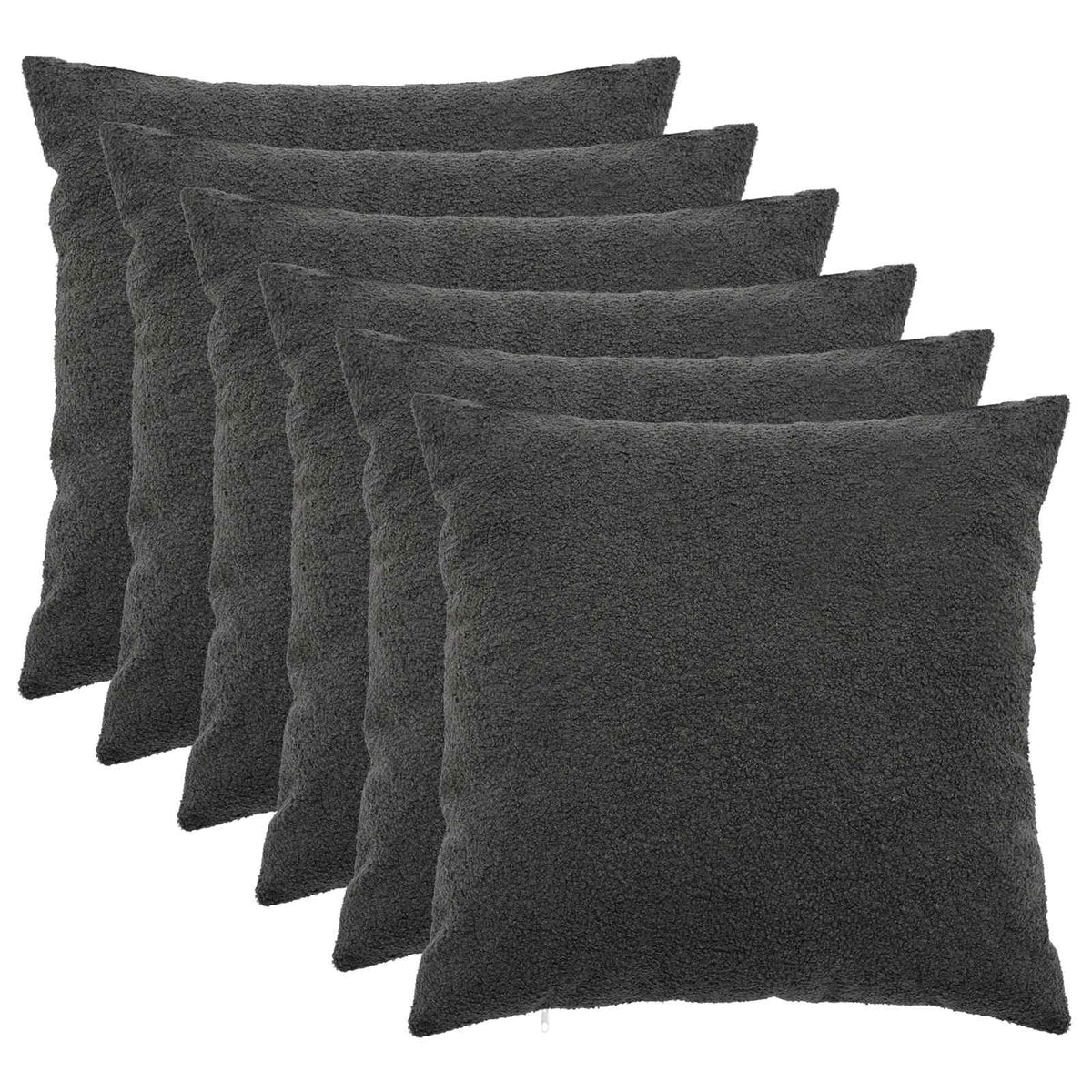 vidaXL Poszewka na poduszkę 6 pcs HEERLEN ciemnoszary 65 x 65 cm